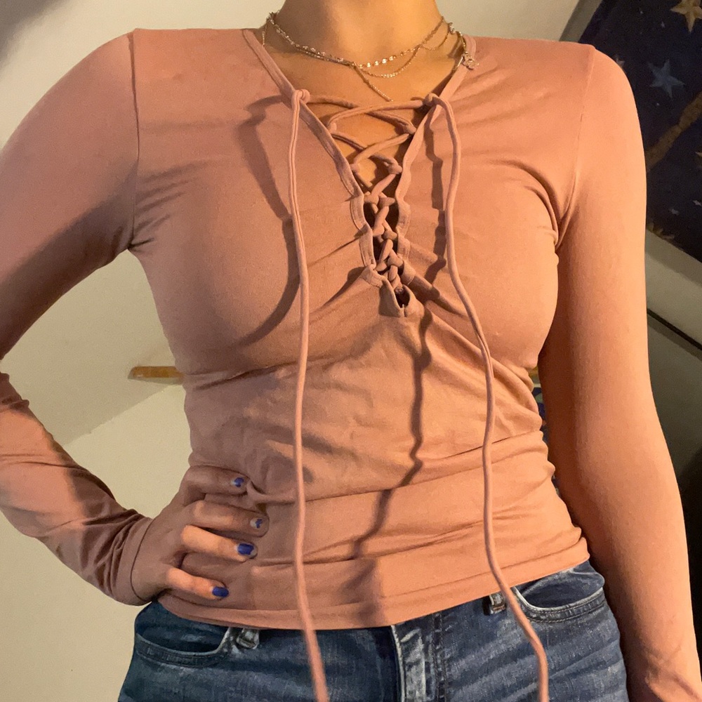 Forever 21 Lace-Up Shirt